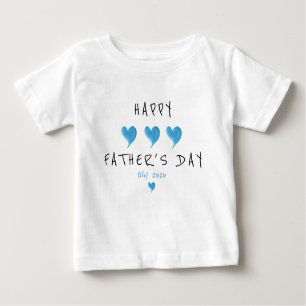T-shirt Pour Bébé Heureux Coeurs de bébés Fêtes des pères