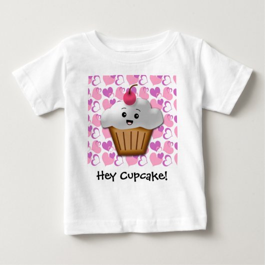T-shirt Pour Bébé Hey Cupcake Cute Kawaii Baby (Devant)