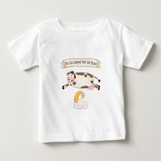 T-shirt Pour Bébé Hey Diddle Diddle, La Vache S'Est Jumelée Sur La L (Devant)