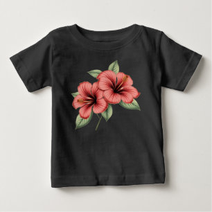 T-shirt Pour Bébé Hibiscus vintage