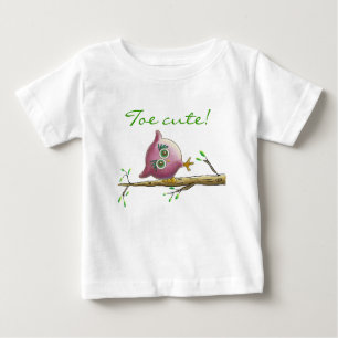 T-shirt Pour Bébé Hibou drôle et mignon sur une branche