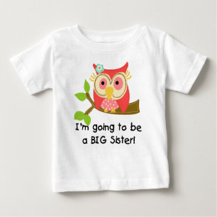 T-shirt Pour Bébé Hibou va être une soeur