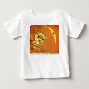 T-shirt Pour Bébé Hibou Vintage Et Lune