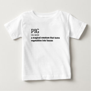 T-shirt Pour Bébé Hilaried Pig and Bacon Définition Drôle cadeau
