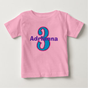 T-shirt Pour Bébé Hippe Chic Troisième anniversaire fille chemise