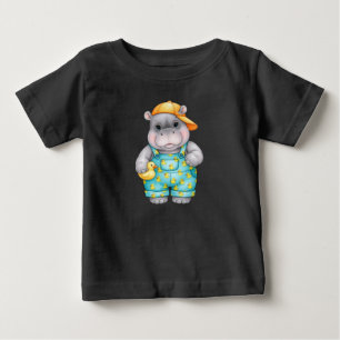 T-shirt Pour Bébé Hippo bébé avec canard en caoutchouc par Natasha U