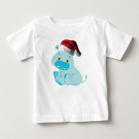 T-shirt Pour Bébé Hippo bébé de Noël (Devant)