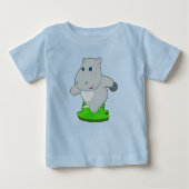T-shirt Pour Bébé Hippo Bowling ball (Devant)