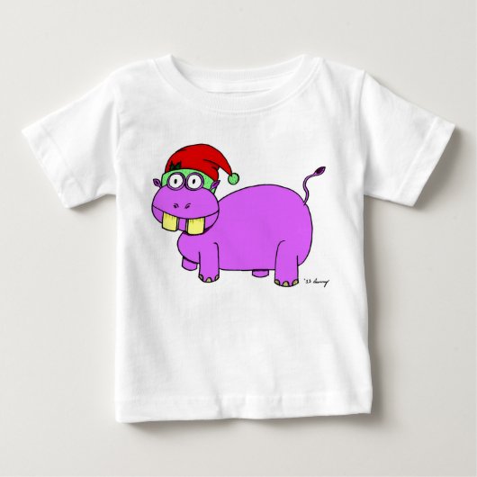 T-Shirt pour bébé Hippo de Noël (Devant)