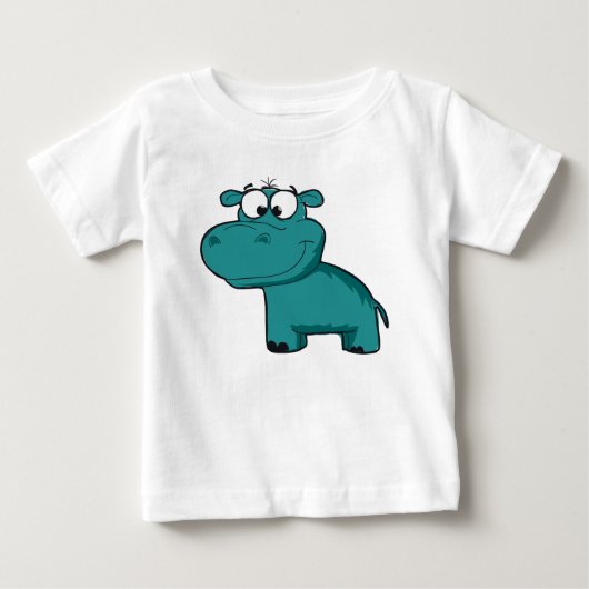 T-shirt Pour Bébé Hippo heureux bleu (Devant)