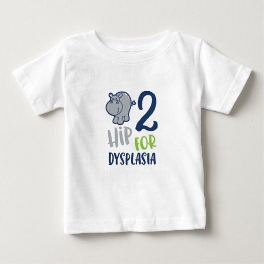 T-shirt Pour Bébé Hippo pour dysplasie de la hanche (Devant)