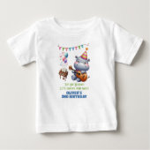 T-shirt Pour Bébé "Hippo Super anniversaire Bash Bonanza !" Invitati (Devant)
