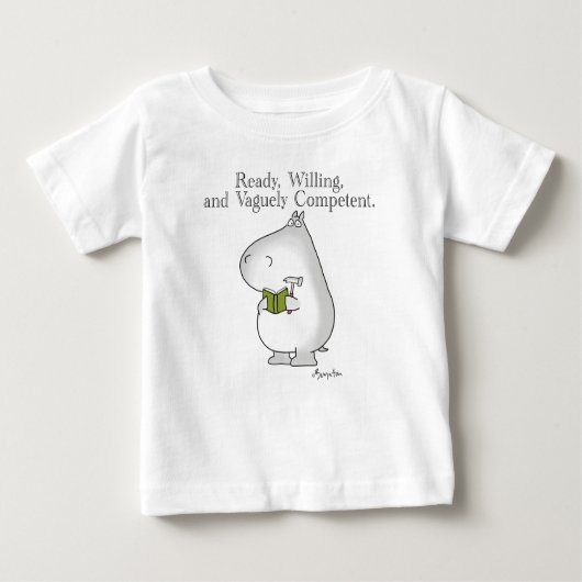 T-shirt Pour Bébé Hippo Vaguely Competent par Sandra Boynton (Devant)
