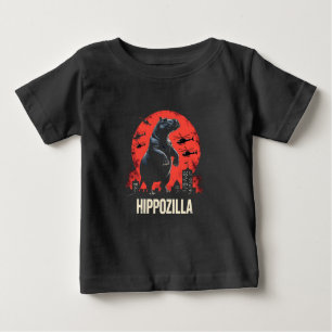 T-shirt Pour Bébé Hippozilla Éffrayant Moo Deng Baby Pygmy Hippo
