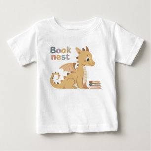 T-shirt Pour Bébé Histoire Mignonne Livre Nid Bébé Dragon Lecture