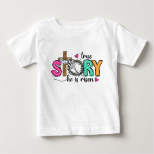 T-shirt Pour Bébé Histoire vraie de Pâques pour enfants chrétiens