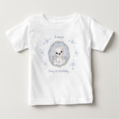 T-shirt Pour Bébé Hiver Boy Beary 1er Anniversaire Beau bleu polaire (Devant)