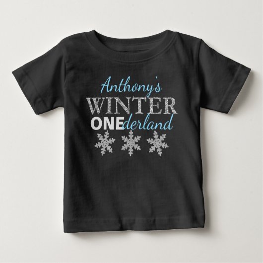 T-shirt Pour Bébé Hiver ONE derland 1er anniversaire (Devant)
