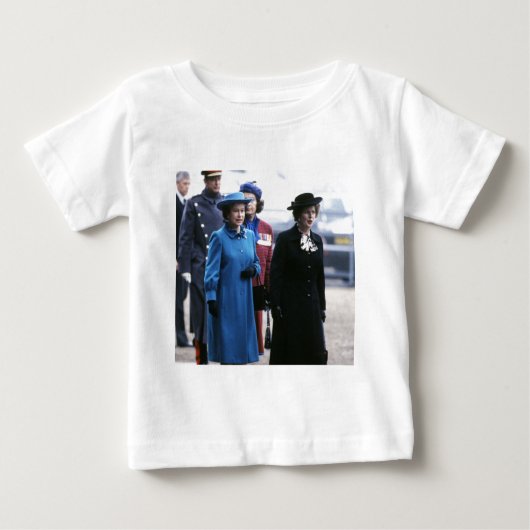 T-shirt Pour Bébé HM Queen Elizabeth II-Margaret Thatcher (Devant)