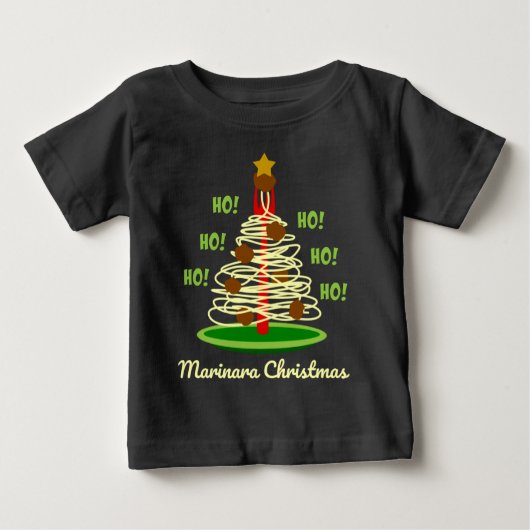 T-shirt Pour Bébé Ho ! Ho ! Ho ! Arbre de Noël Marinara (Devant)