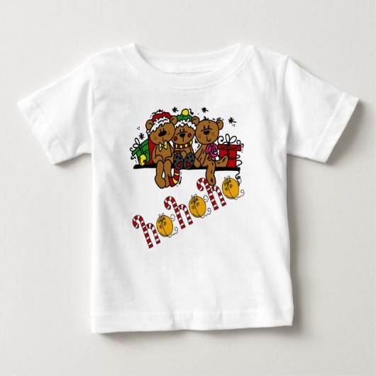T-shirt Pour Bébé Ho Ho Ho Nounours (Devant)