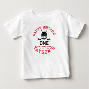 T-shirt Pour Bébé Hockey Première Année Down 1er anniversaire 