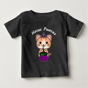 T-shirt Pour Bébé Hocus Pawcus - Ginger Tabby Chat - Écriture Blanch