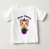 T-shirt Pour Bébé Hocus Pawcus - Ginger Tabby Chat - Écriture Noire (Devant)