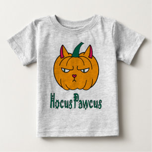 T-shirt Pour Bébé Hocus pawcus Halloween citrouille ginger cat magie