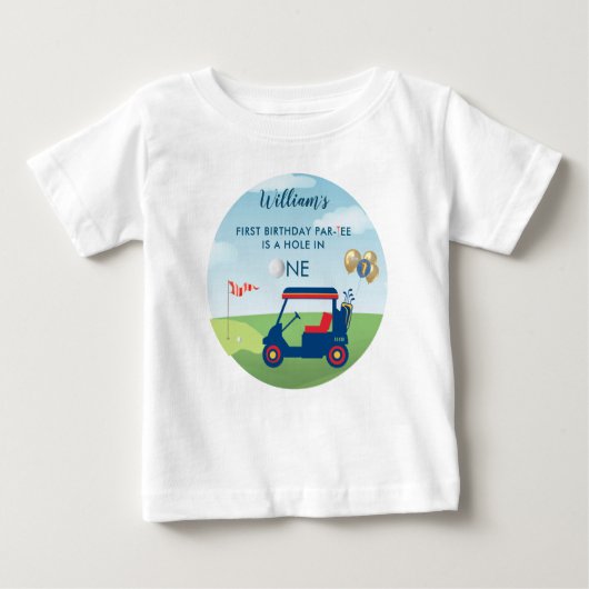 T-shirt Pour Bébé Hole In One Boy Golf Par tee 1er Anniversaire (Devant)