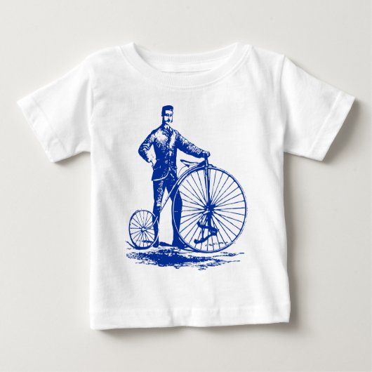 T-shirt Pour Bébé Homme avec Penny Farthing - Marine (Devant)