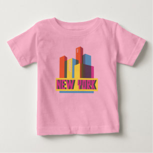 T-shirt Pour Bébé Horizon au néon de New York City  