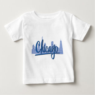 T-shirt Pour Bébé Horizon venteux de ville de Chicago