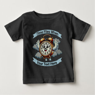T-shirt Pour Bébé Horloge de vol personnalisable "Heures de vol quan
