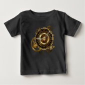 T-shirt Pour Bébé Horloge Steampunk avec des engrenages anciens (Devant)
