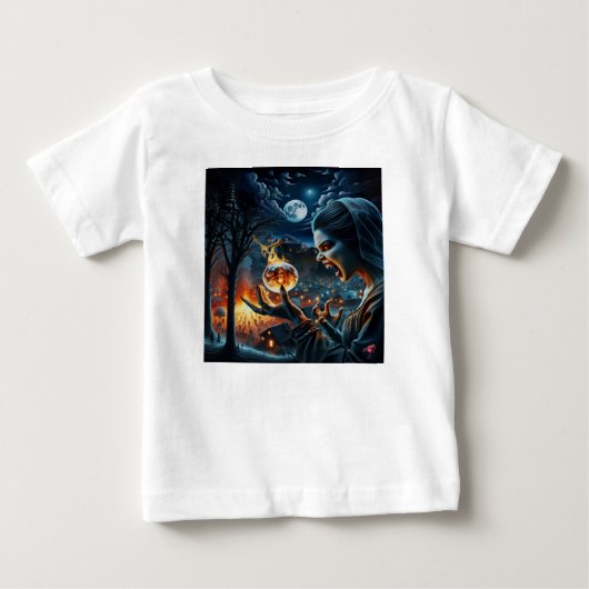 T-shirt Pour Bébé Horrible nuit & sorcière (Devant)