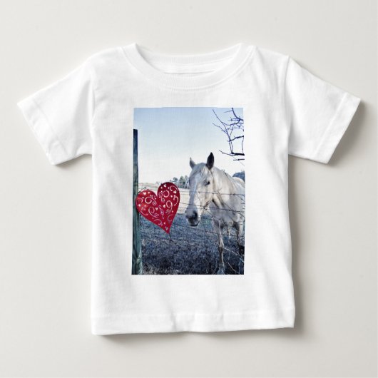 T-shirt Pour Bébé HORSE coeur Valentine (Devant)