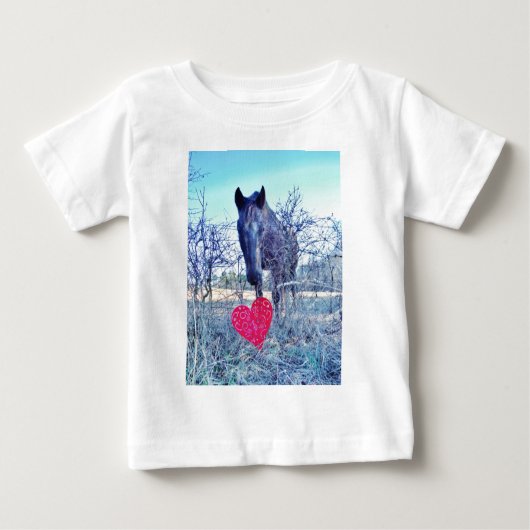 T-shirt Pour Bébé Horse et heart (Devant)