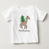 T-shirt Pour Bébé Horse with Christmas tree (Devant)