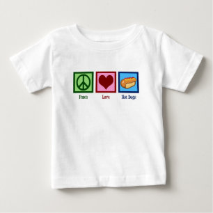 T-shirt Pour Bébé Hot-dogs d'amour de paix