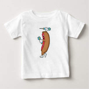 T-shirt Pour Bébé Hotdog à Darts avec Dart.PNG