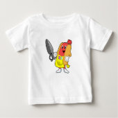 T-shirt Pour Bébé Hotdog comme coiffeur avec ciseaux (Devant)