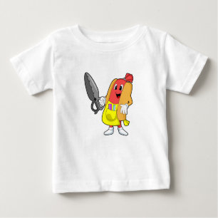 T-shirt Pour Bébé Hotdog comme coiffeur avec ciseaux