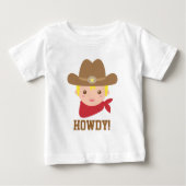 T-shirt Pour Bébé Howdy, mignon cowboy pour petits garçons (Devant)