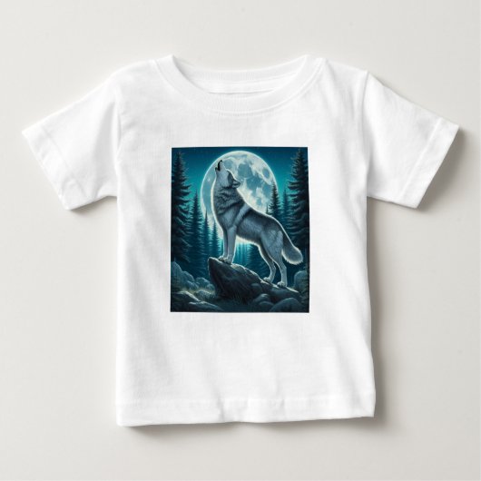 T-shirt Pour Bébé Howling Wolf (Devant)