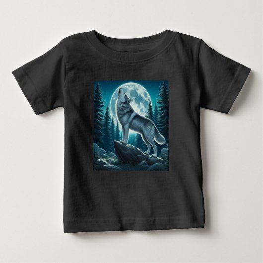 T-shirt Pour Bébé Howling Wolf (Devant)