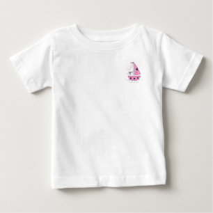 T-shirt Pour Bébé Hublot rose fille de navire à voile à pois blanc 