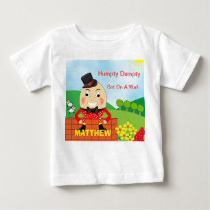 T-shirt Pour Bébé Humpty Dumpty Nursery Rhyme mignon Personnalisé