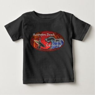 T-shirt Pour Bébé Huntington Beach California baby surfer