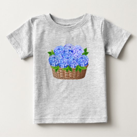 T-shirt Pour Bébé Hydrangeas bleus côtiers de Nantucket  (Devant)